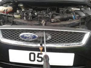 ford focus flat battery can't open bonnet