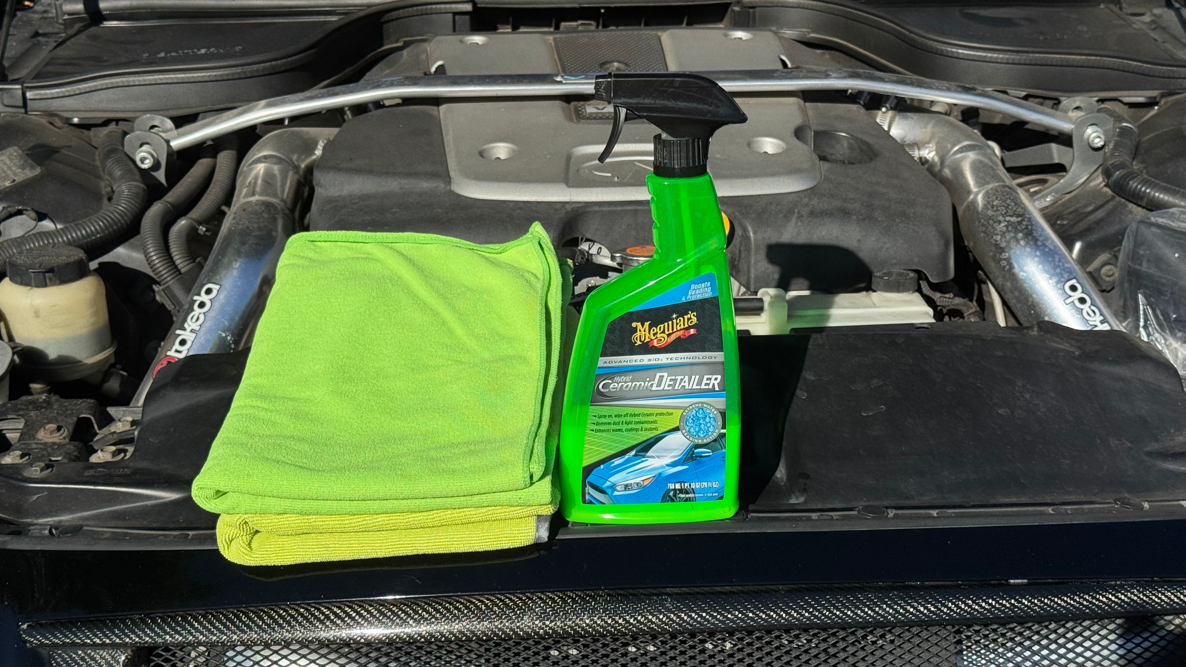 rags-and-detailer-in-2008-infiniti-g37-coupe-engine-bay Rags and Detailer in 2008 Infiniti G37 Coupe Engine Bay