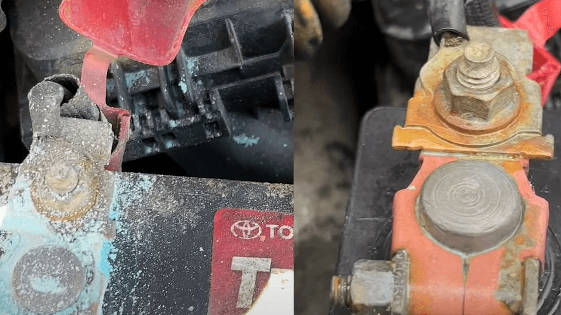 Clean and dirty battery terminals