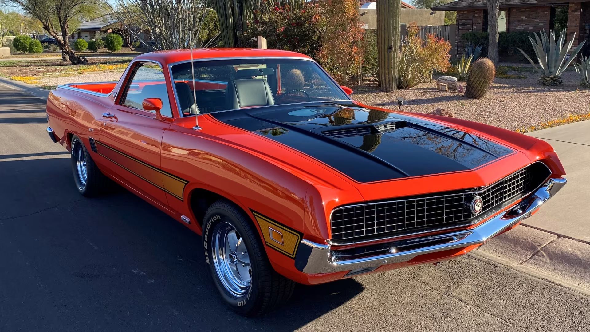 1970 Ford Ranchero GT Orange Front Angle