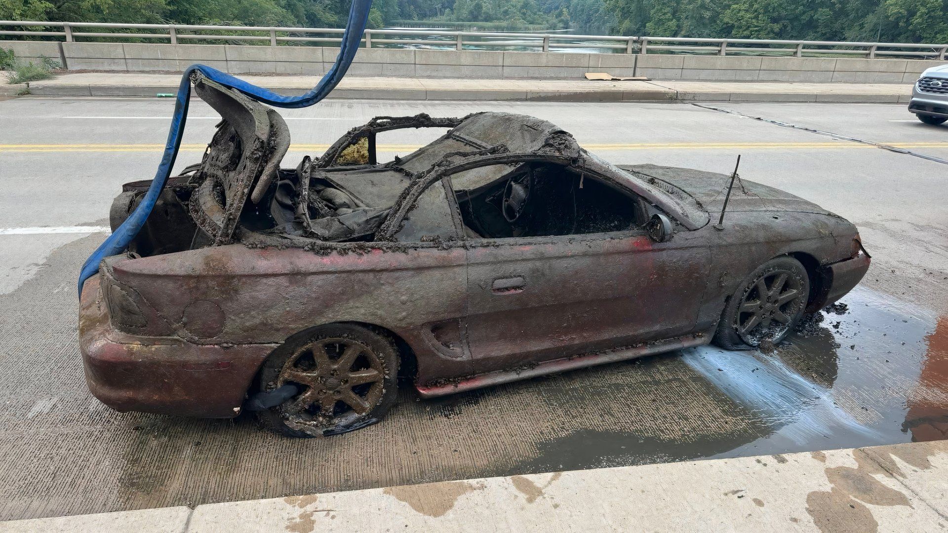 1997 Ford Mustang SVT Cobra convertible pulled from lake 2