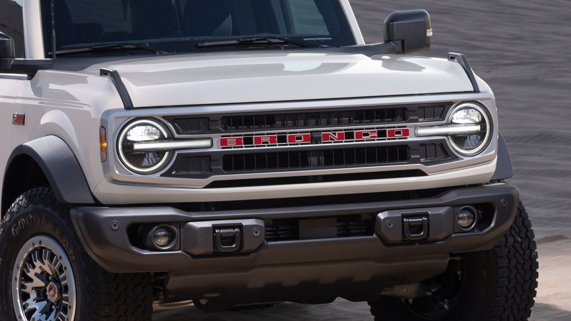Closeup of the grille on the 2026 Ford Bronco 60th Anniversary Package