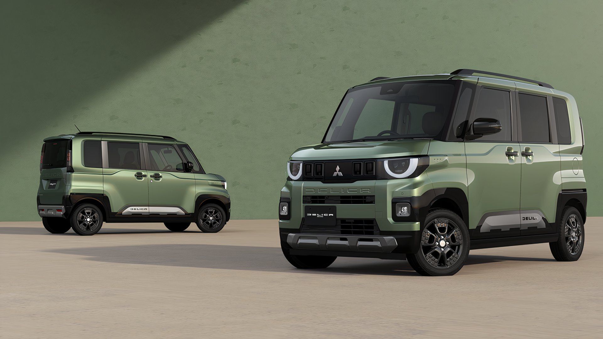 2026 Mitsubishi Delica Mini Exterior Front and Rear green