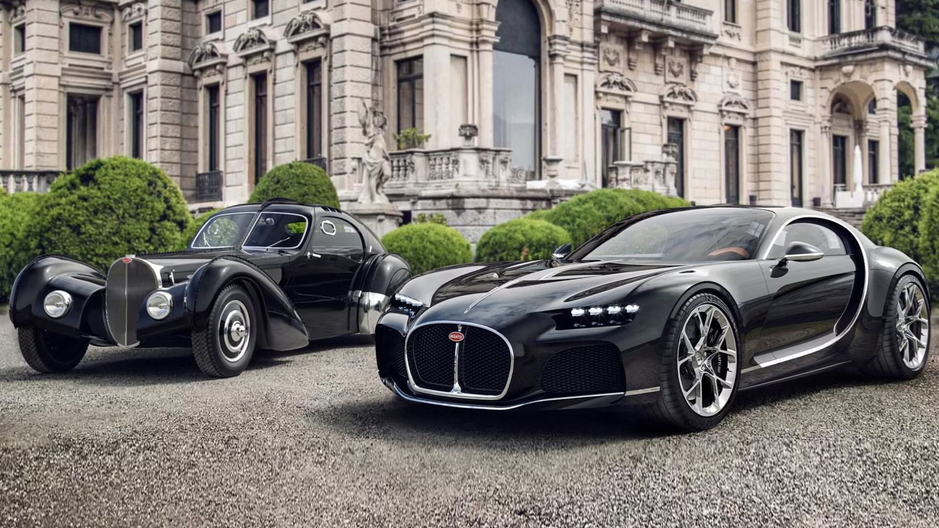 Bugatti Atlantic concept with original Bugatti Atlantic Type 57
