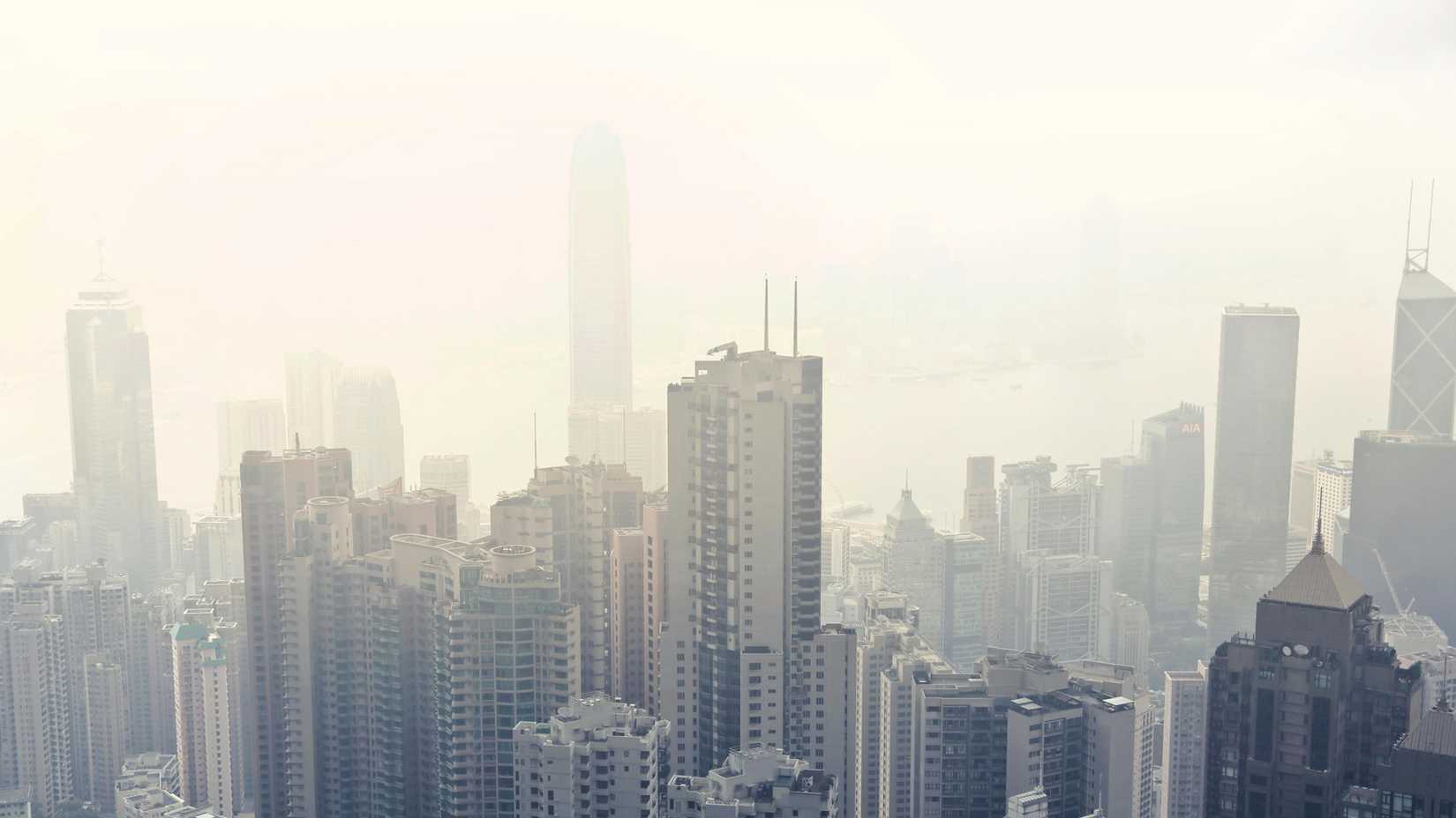 City Skyline With Smog