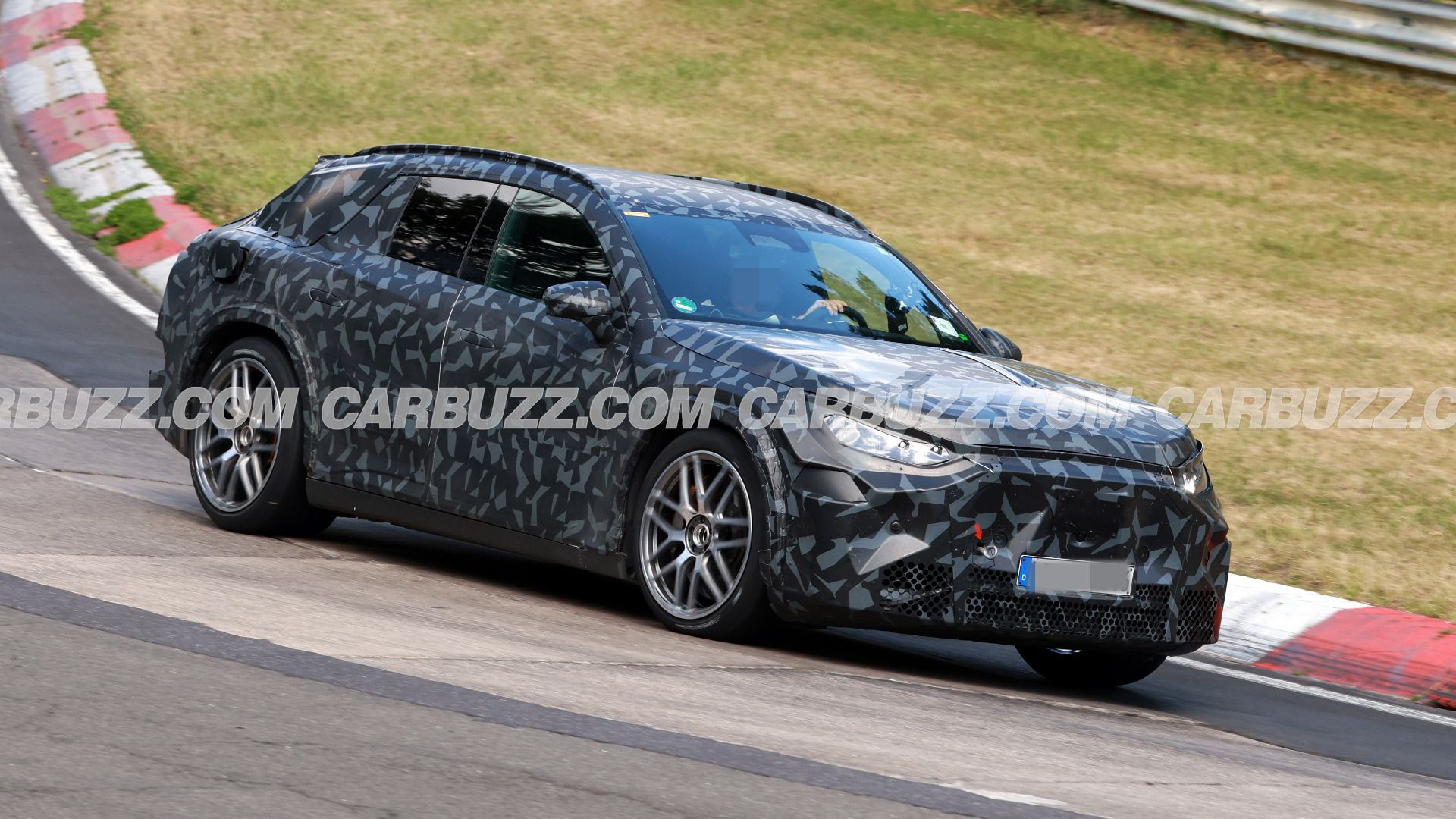 Mercedes-AMG SUV EV prototype front three-quarter