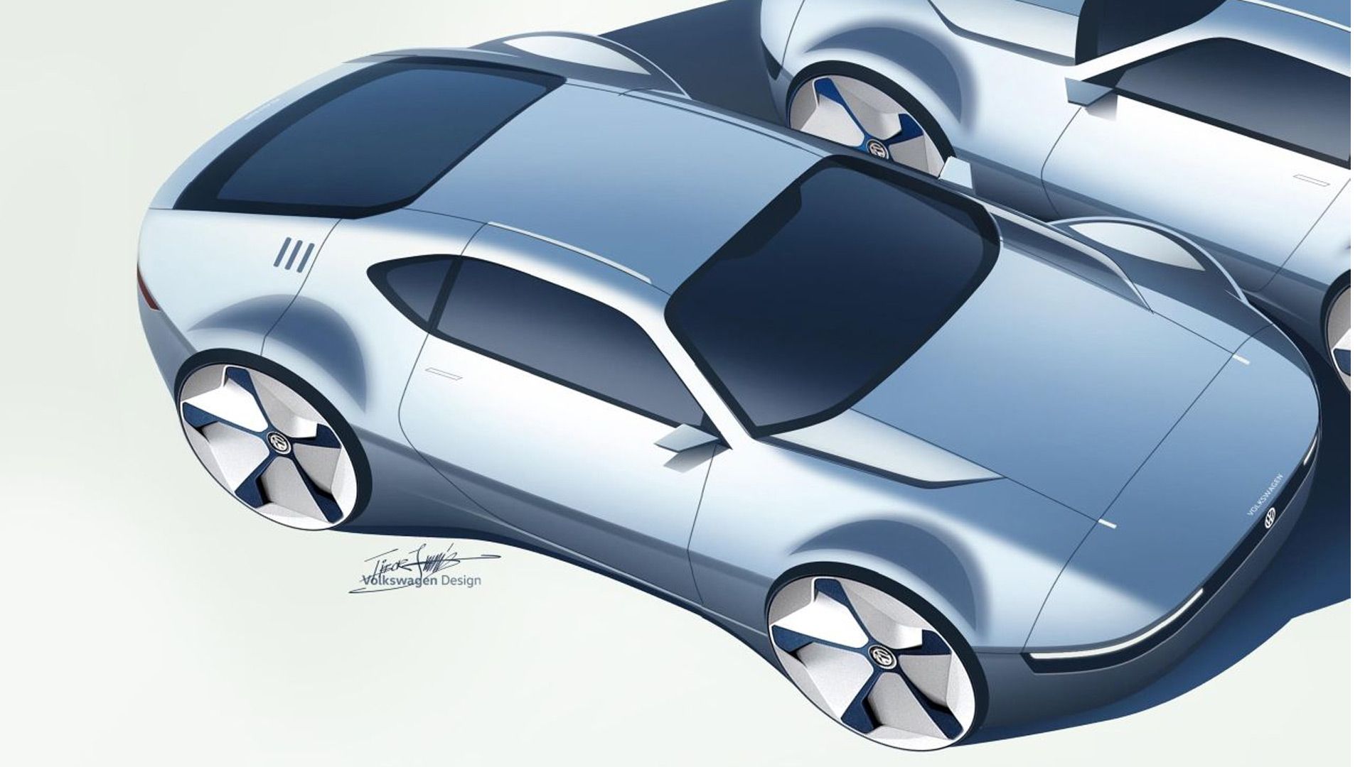 Volkswagen Electric Sports Car Design Sketch