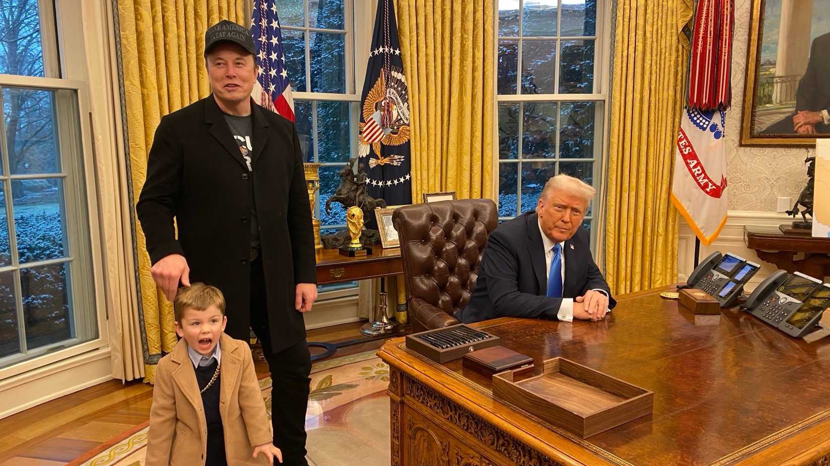Elon Musk and President Donald Trump in Oval Office