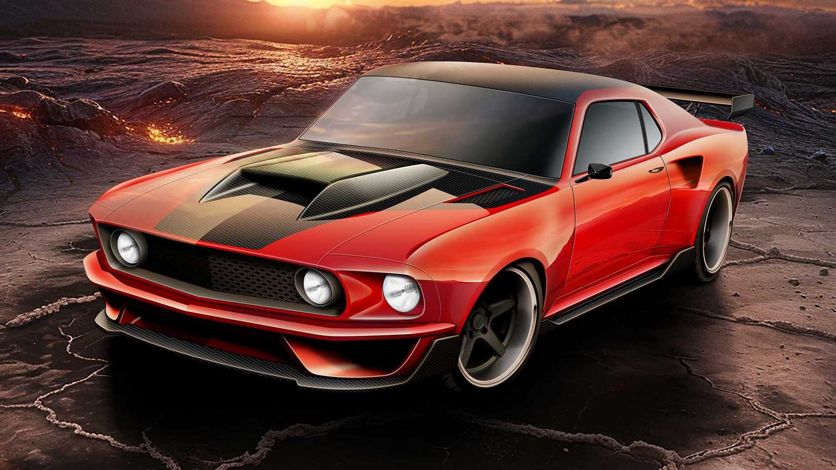 Trick Rides Carbon Widebody 1969 Ford Mustang Restomod